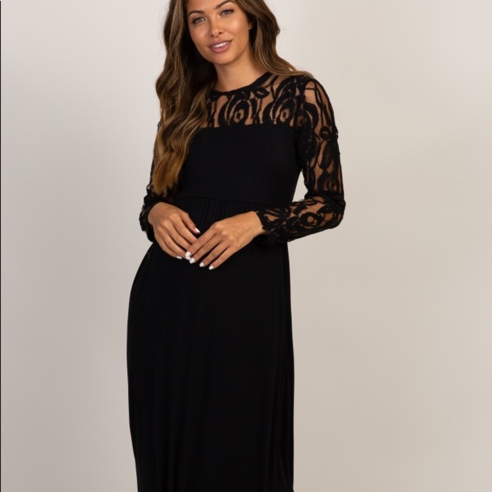 NWT Pinkblush black maternity maxi dress